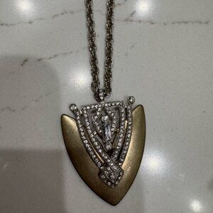 J. Crew Silver and Gold Pendant Necklace